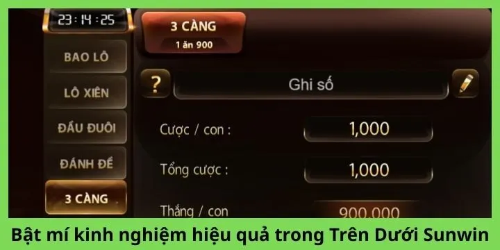 Bật mí kinh nghiệm hiệu quả trong Trên Dưới Sunwin