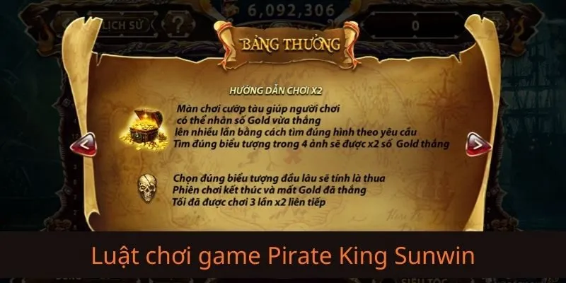 Chi tiết luật chơi và các biểu tượng trong Pirate King Sunwin