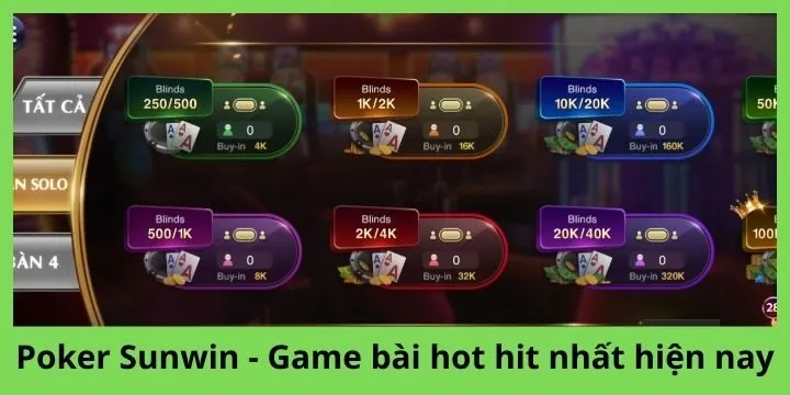 Poker Sunwin là lựa chọn cá cược thú vị nhất hiện nay