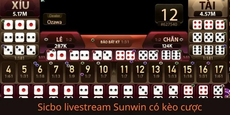 Chi tiết luật chơi và các cửa đặt cược tại Sicbo livestream Sunwin