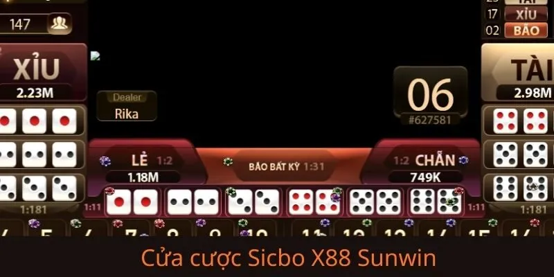 Chi tiết các cửa cược và xác suất thắng trong Sicbo X88 Sunwin