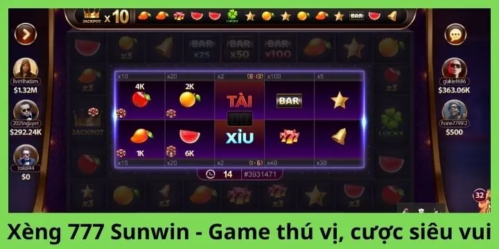Xèng 777 Sunwin là slot game may mắn siêu cuốn